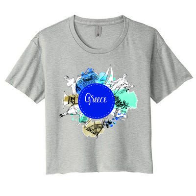 Greece Women's Crop Top Tee