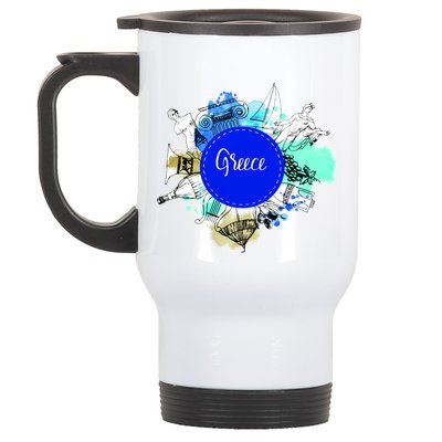 Greece Stainless Steel Travel Mug