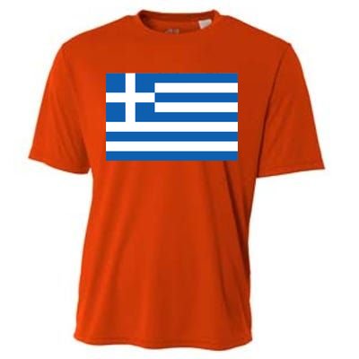 Greece Flag Cooling Performance Crew T-Shirt