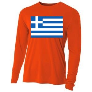 Greece Flag Cooling Performance Long Sleeve Crew