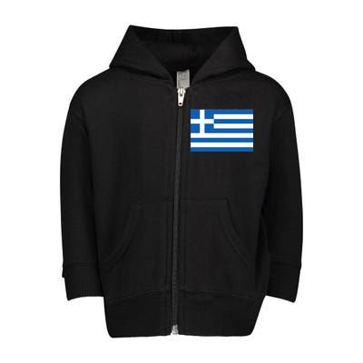 Greece Flag Toddler Zip Fleece Hoodie