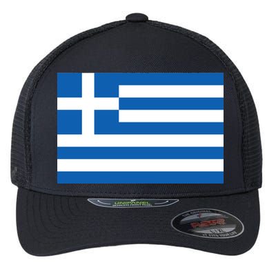 Greece Flag Flexfit Unipanel Trucker Cap