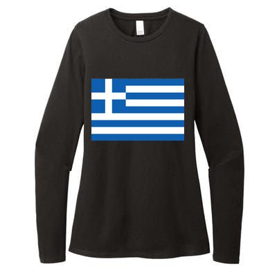 Greece Flag Womens CVC Long Sleeve Shirt