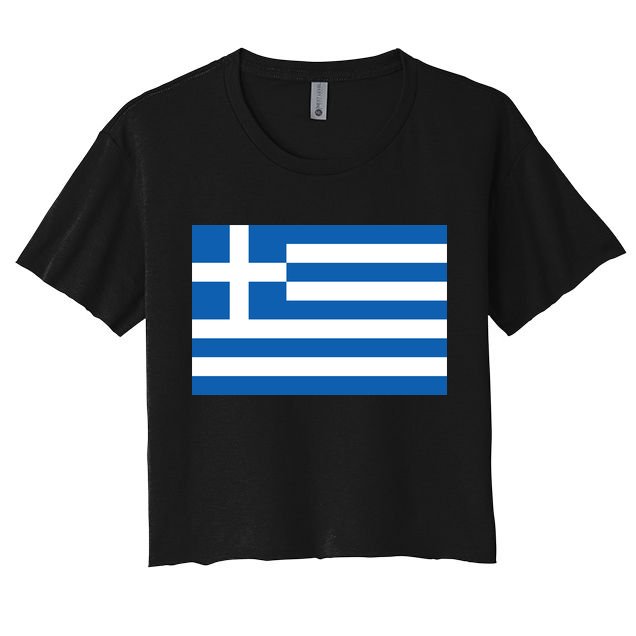 Greece Flag Crop Top