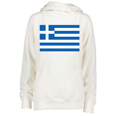 Greece Flag Womens Funnel Neck Pullover Hood