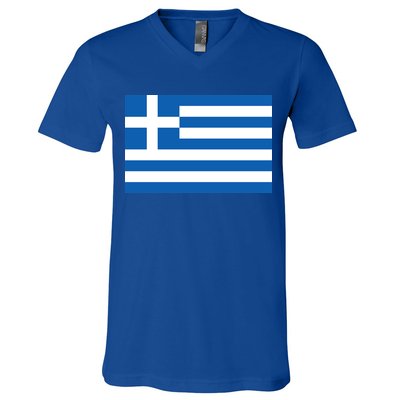 Greece Flag V-Neck T-Shirt