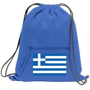 Greece Flag Sweatshirt Cinch Pack Bag