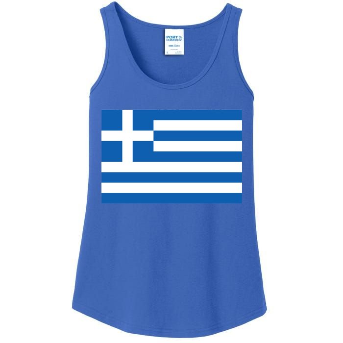 Greece Flag Ladies Essential Tank