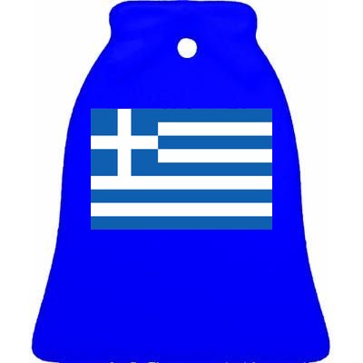 Greece Flag Ceramic Bell Ornament