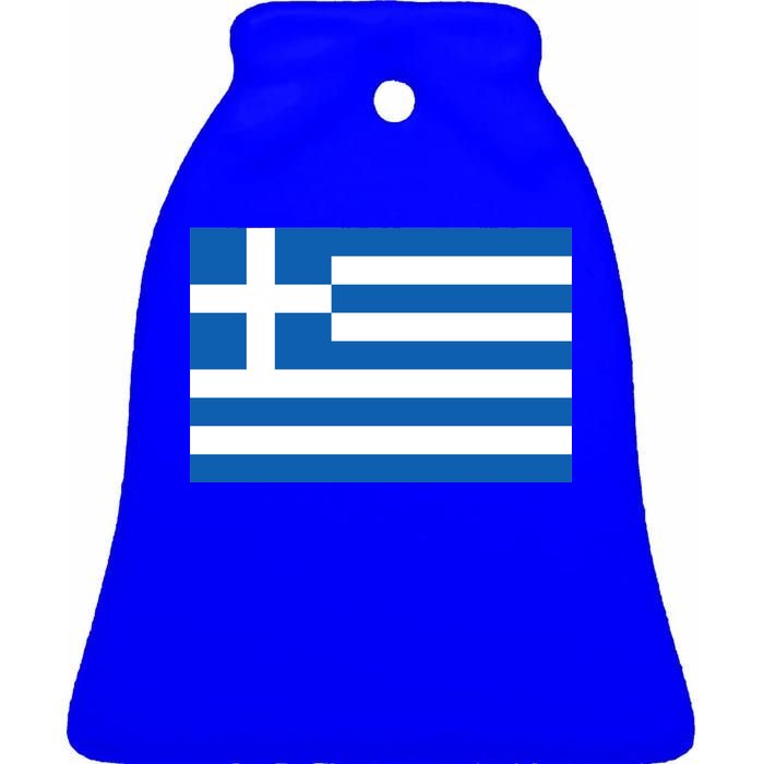 Greece Flag Ceramic Bell Ornament