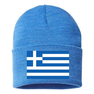 Greece Flag Sustainable Knit Beanie