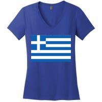 Greece Flag Women's V-Neck T-Shirt