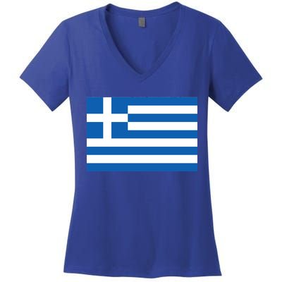 Greece Flag Women's V-Neck T-Shirt