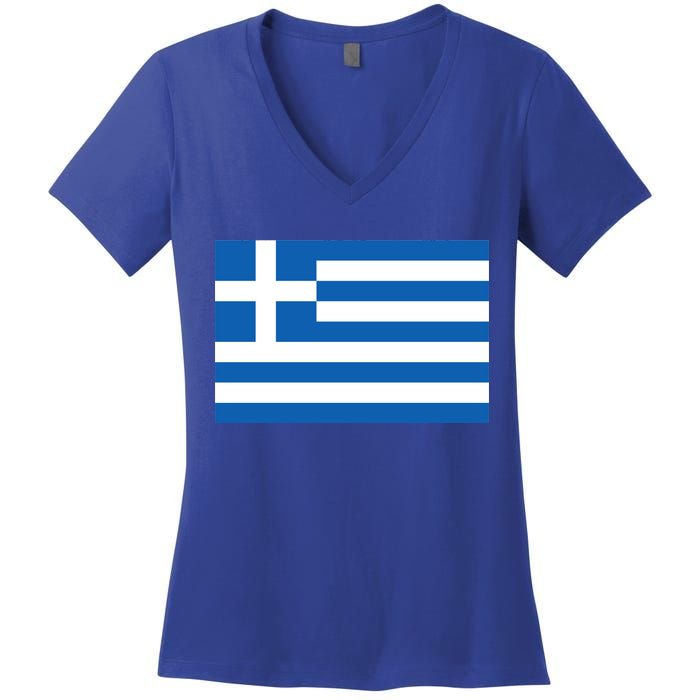 Greece Flag Women's V-Neck T-Shirt