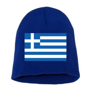 Greece Flag Short Acrylic Beanie