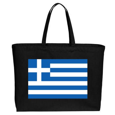 Greece Flag Cotton Canvas Jumbo Tote