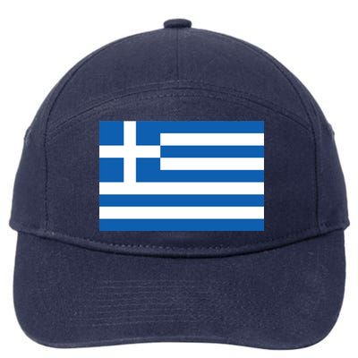 Greece Flag 7-Panel Snapback Hat