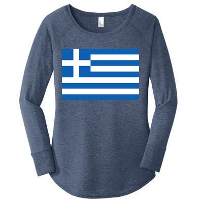 Greece Flag Women's Perfect Tri Tunic Long Sleeve Shirt