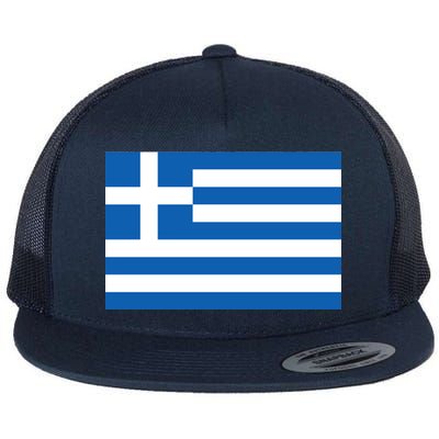 Greece Flag Flat Bill Trucker Hat