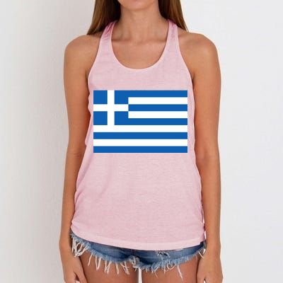 Greece Flag Women's Knotted Racerback Tank