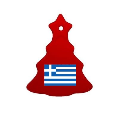 Greece Flag Ceramic Tree Ornament