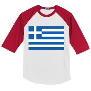 Greece Flag Kids Colorblock Raglan Jersey