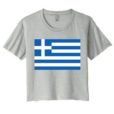 Greece Flag Women's Crop Top Tee