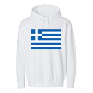 Greece Flag Garment-Dyed Fleece Hoodie