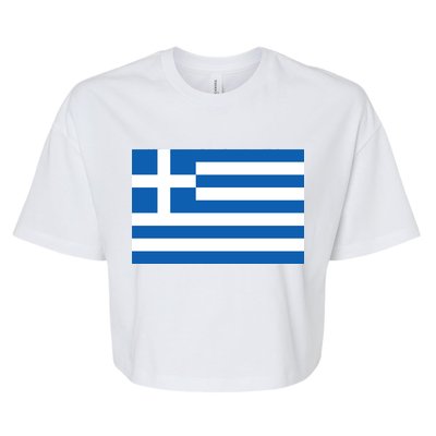 Greece Flag Bella+Canvas Jersey Crop Tee