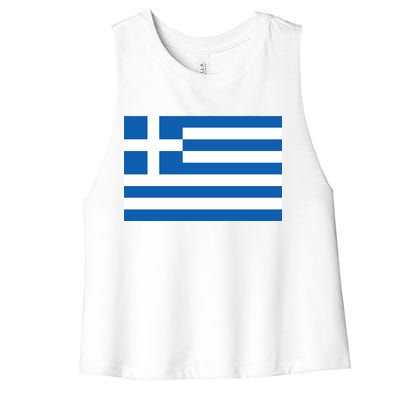 Greece Flag Women's Racerback Cropped Tank