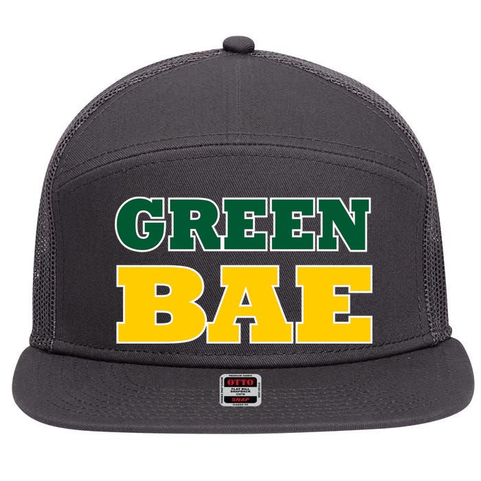 Green Bae Green Bay, Wisconsin 7 Panel Mesh Trucker Snapback Hat
