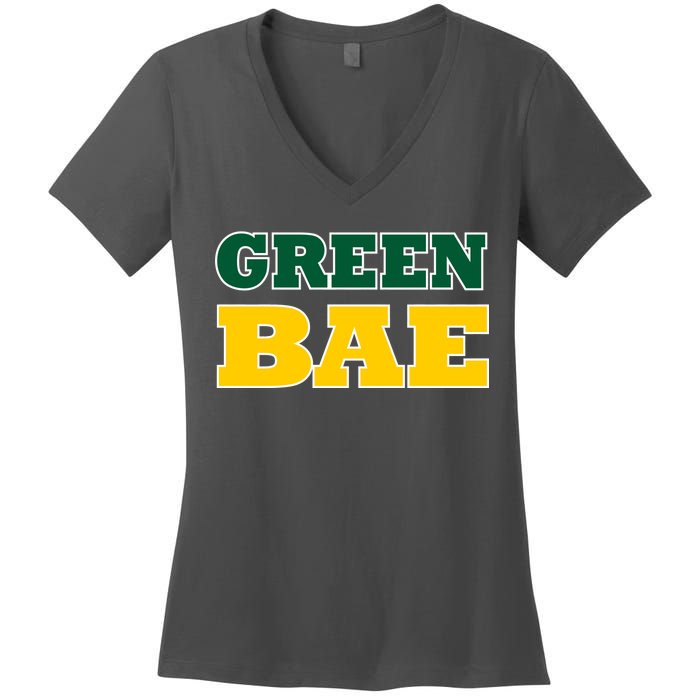 Green Bae Green Bay, Wisconsin Women's V-Neck T-Shirt