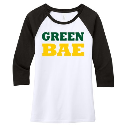 Green Bae Green Bay, Wisconsin Women's Tri-Blend 3/4-Sleeve Raglan Shirt