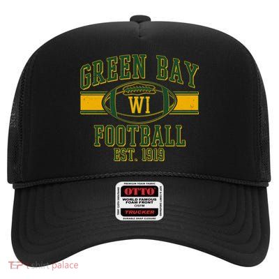 Green Bay Football EST 1919 High Crown Mesh Back Trucker Hat