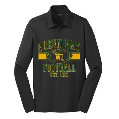 Green Bay Football EST 1919 Silk Touch Performance Long Sleeve Polo