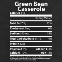 Green Bean Casserole Nutritional Facts Funny Thanksgiving 7 Panel Mesh Trucker Snapback Hat