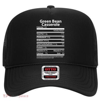 Green Bean Casserole Nutritional Facts Funny Thanksgiving High Crown Mesh Back Trucker Hat