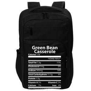 Green Bean Casserole Nutritional Facts Funny Thanksgiving Impact Tech Backpack