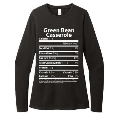 Green Bean Casserole Nutritional Facts Funny Thanksgiving Womens CVC Long Sleeve Shirt