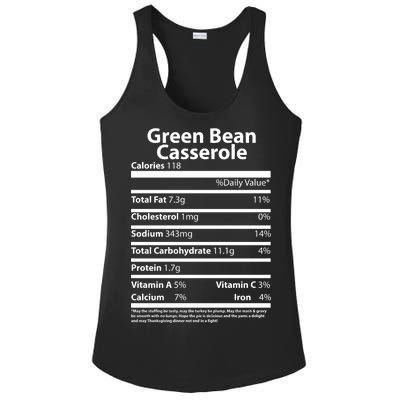 Green Bean Casserole Nutritional Facts Funny Thanksgiving Ladies PosiCharge Competitor Racerback Tank