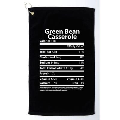 Green Bean Casserole Nutritional Facts Funny Thanksgiving Platinum Collection Golf Towel