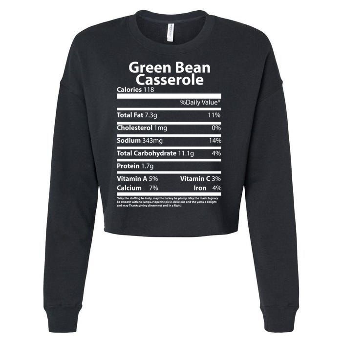 Green Bean Casserole Nutritional Facts Funny Thanksgiving Cropped Pullover Crew