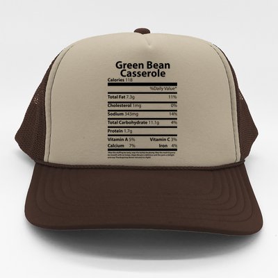 Green Bean Casserole Nutritional Facts Funny Thanksgiving Trucker Hat