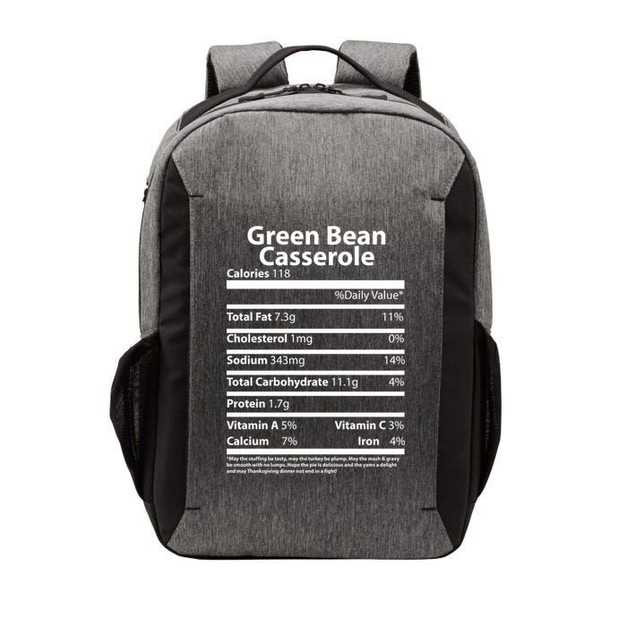Green Bean Casserole Nutritional Facts Funny Thanksgiving Vector Backpack