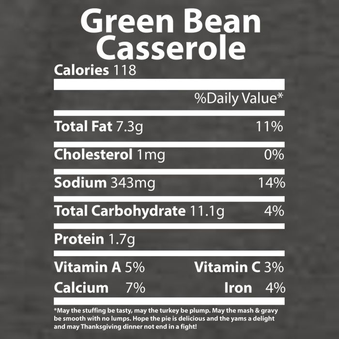 Green Bean Casserole Nutritional Facts Funny Thanksgiving Vector Backpack