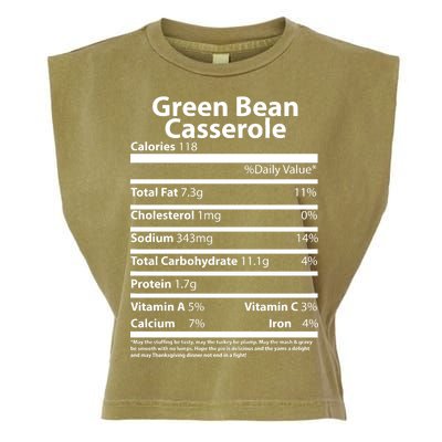 Green Bean Casserole Nutritional Facts Funny Thanksgiving Garment-Dyed Women's Muscle Tee