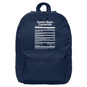 Green Bean Casserole Nutritional Facts Funny Thanksgiving 16 in Basic Backpack