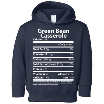 Green Bean Casserole Nutritional Facts Funny Thanksgiving Toddler Hoodie