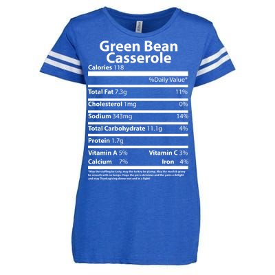 Green Bean Casserole Nutritional Facts Funny Thanksgiving Enza Ladies Jersey Football T-Shirt