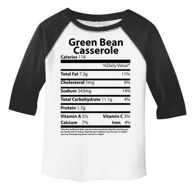 Green Bean Casserole Nutritional Facts Funny Thanksgiving Toddler Fine Jersey T-Shirt